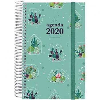 Finocam - Agenda 2020 1 día página Espiral Design Collection Cactus español