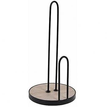 Soporte de papel toalla metálico negro estilo loft 30x15 cm