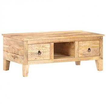 Mesita de Centro 100x55x40 cm Madera de Mango Rugosa