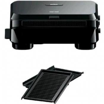 Sandwichera Braun SnackMaker 5 SM5001 - Bistecchera Compacta con Placas Grill Removibles de Aluminio, 800W, Color Negro