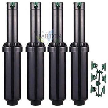 Pack 4 Aspersores de Riego Hunter SRM-04, Rosca Hembra 1/2'', Alcance Ajustable de 4 a 9,4 Metros