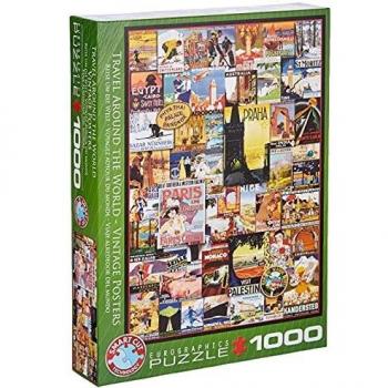 Travel Around the World Vintage Ads Puzzle - 1000 Pieces by Eurographics