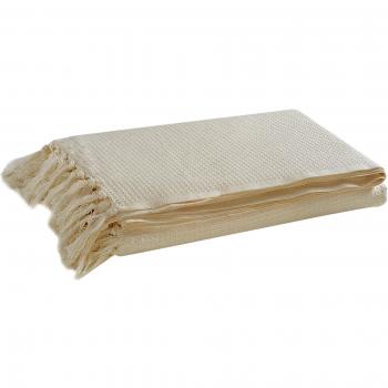 EHC - Sofá/Silla/Cama Doble de 3 plazas, Tejido de algodón Tipo gofre, tamaño King, 228 x 254 cm, Marfil