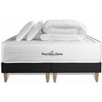 Pack Colchón Viscoelástico Buckingham 180x200 cm con Somier Negro, 2 Almohadas y 1 Edredón - Espesor 30 cm, Confort Equilibrado