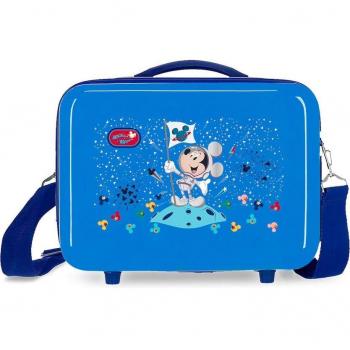 Neceser Infantil ABS Disney Mickey on the Moon Adaptable Azul 9L