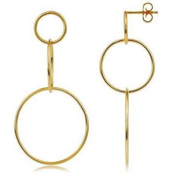 Córdoba Jewels | Pendientes en plata de ley 925 bañada en oro con diseño Trio Circles Gold