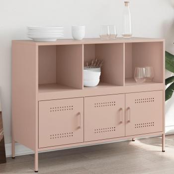 Aparador de acero laminado en frío rosa 100,5x39x79 cm Vidaxl