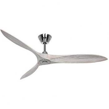 Ventilador de Techo Casafan Eco Airscrew 152 cm, Aspas Laminadas en Blanco Envejecido, Motor DC Cromado