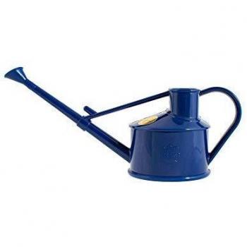 Indoor Plastic Watering Can | The HAWS Langley Sprinkler - One Pint | Pot Waterer | Fine Spray Rose | Blue