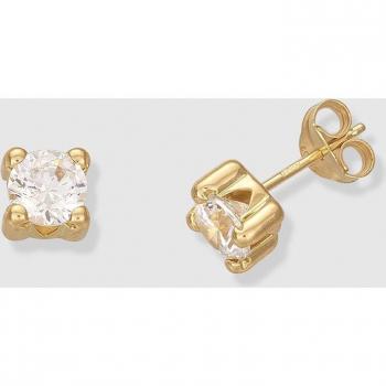 Pendientes de diseño Minimal en oro con circonitas, elegantes y sofisticados