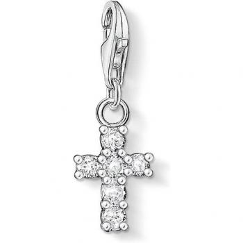 Thomas Sabo Charm Club Cross Charm - Silver CZ Set Cross Charm 0054-051-14