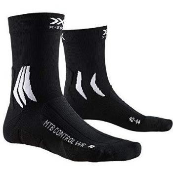 X-Socks Mountain Bike Control Water Resistant Socks, Unisex Adulto, Opal Black/Arctic White, 45-47