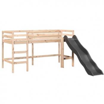 Cama alta infantil 90x190cm sin colchón, fabricada en pino macizo