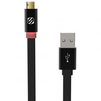 Scosche 1.8 m FlatOut LED Reversible Charge and Sync Cable for Micro USB Devices - Black
