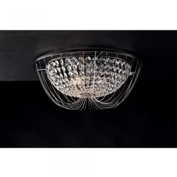 Lámpara de Techo Empotrada Vienna Cromada 22 cm con Cristales K9 E14