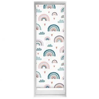 Estor Enrollable Estampado EasyFix Arcoiris Azul 50x150 cm - Sin Taladro y Práctico
