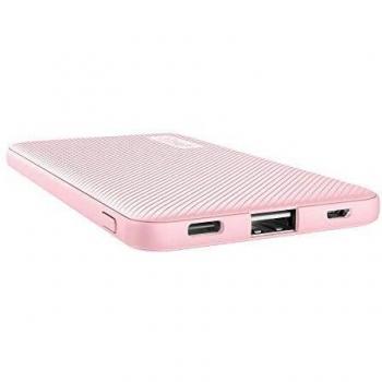 Trust Mobile Batería Externa 5000 mAh Primo Power Bank Ultrafina, Cargador Portátil Móvil para Tablets, Smartphones, iPhone, iPad - Rosado