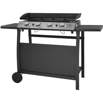 Plancha de Gas VALENCIA - 4 Quemadores 10kW + Carrito Happy Garden