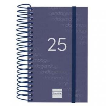Finocam - Agenda Espiral Year 2025 Azul 1 Día Página Enero 2025 - Diciembre 2025 (12 meses) Español