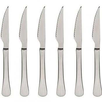 BERGNER Q3456 Set 6 Cuchillos chuleteros Color Plata Coleccion Munich, Acero Inoxidable