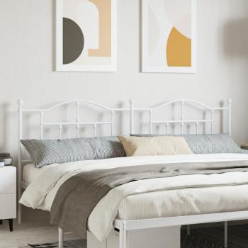 Cabecero de metal blanco de 200 cm Vidaxl
