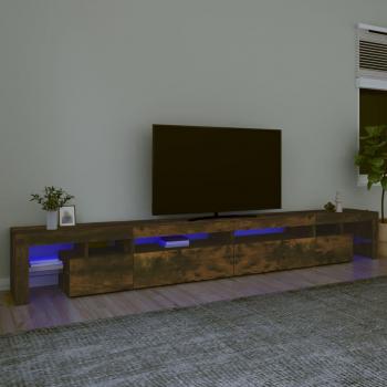 Soporte para TV con luces LED color roble ahumado 290x36,5x40 cm
