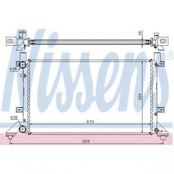 Radiador de refrigeración del motor NISSENS 65231A, Aluminio, dimensiones 679 x 399 x 26 mm, Aletas soldadas