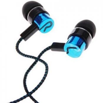 Auriculares Intrauditivos con Cable Estéreo de 3.5mm y Cordon Trenzado para iPhone y Samsung - Azul
