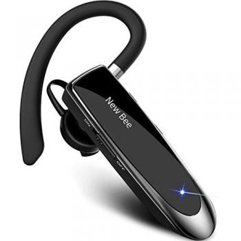 New Bee Auriculares Manos Libres, Auricular Bluetooth Inalámbrico Negocio con Micrófono Auricular para iPhone, Samsung, Huawei, Xiaomi, HTC, LG, Sony, PC 60 Días en Espera
