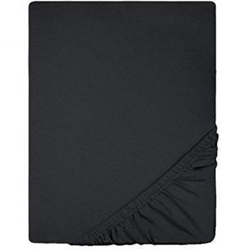CelinaTex Lucina Sábanas Ajustables Revestimiento para Cama Boxspring algodón 90x200-100x200 cm Negro