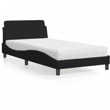 Cama con colchón tela negro 100x200 cm Vidaxl