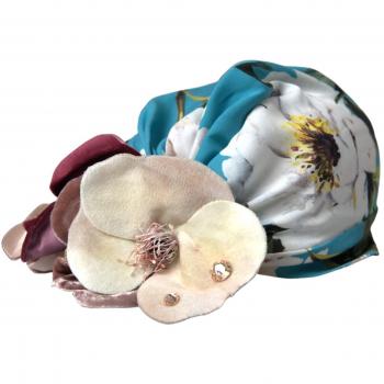 Dolce & Gabbana Blue Floral Turban Head Wrap Hat, Women's, ONE SIZE