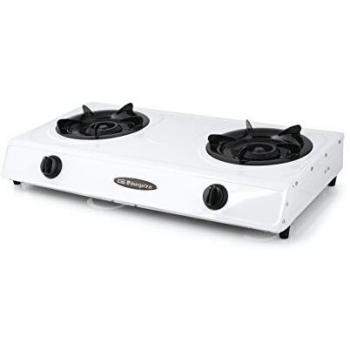 Orbegozo FO 2600 - Hornillo a gas, gas butano o propano, encendido piezoeléctrico, dos quemadores de triple corona, uso exterior, pies antideslizantes