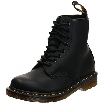 Dr. Martens 1460 Black Greasy Leather Combat Boots for Women and Men - Size 38 EU