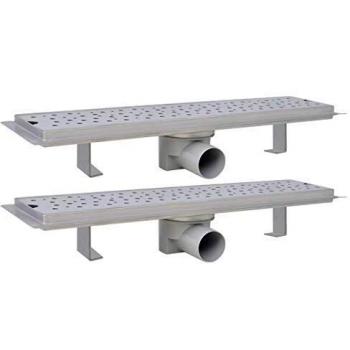 vidaXL 2x Desagües Lineal Ducha Acero Inoxidable Burbuja 530x140mm Cuarto Baño