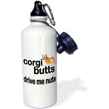 YUIEND Corgi Butts Drive Me Nuts deportes botella de agua, 21 oz