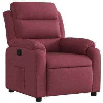 Sillón reclinable de tela rojo tinto, sillón reclinable para ancianos, sillón de sofá, silla reclinable para TV