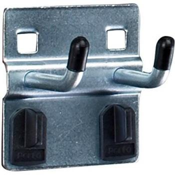 Gancho Doble 25 mm con Base Ancha, Diámetro 6 mm, Pack de 5 para Placas Perforadas