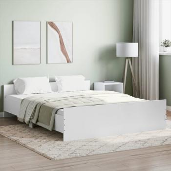 Cabecero y estructura de cama con cabecera y piecero blanco 140x200 cm