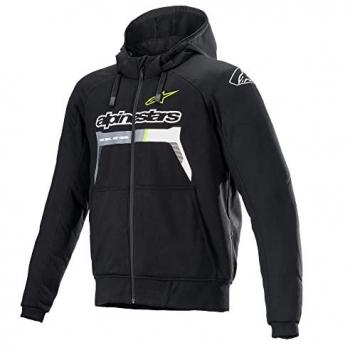 Sudadera y Chaqueta textil para motocicleta Alpinestars Chrome Ignition Negro-Amarillo Fluo 4XL Unisex Adulto