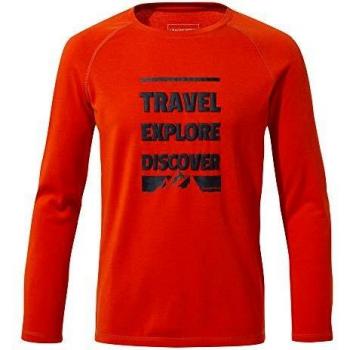 Craghoppers 1st Layer LS tee Polos/Camisetas, Infantil, Aster Red, 7-8