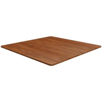 Mesa cuadrada de roble marrón oscuro 90x90x1,5 cm tratada