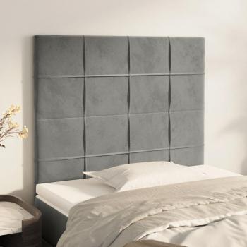 Cabeceros de cama 2 piezas gris claro 100x5x78/88 cm terciopelo vidaXL