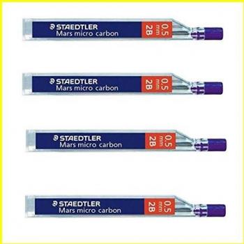 Staedtler Mars Micro Carbon 250 0,5 mm 2B – Lápiz plomo Recargas – 2 tubos/paquetes