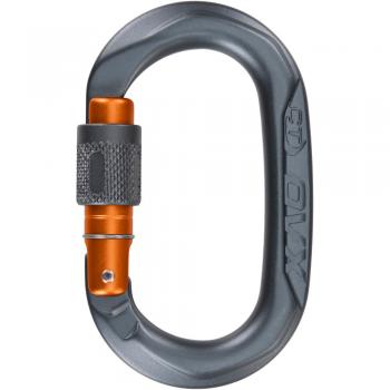 Mosquetón de seguridad Climbing Technology OVX gris, tipo: mosquetón, características: diseño ergonómico, cierre automático, fabricado en aleación de aluminio, resistencia a la tracción de 25 kN, peso ligero y