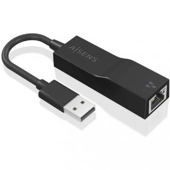 Aisens Conversor USB 3.0 a Ethernet Gigabit 10/100/1000 Mbps - 15cm - Color Negro