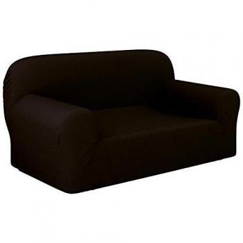 Dreamzie - Fundas Sofa Elasticas 2 Plazas - 60% Algodón Reciclado - Certificada Oeko-Tex® sin Productos Químicos - Fabricada en España - Marrón