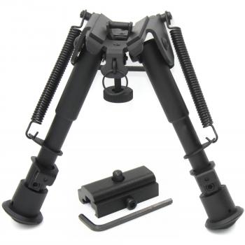 JINSE Bípode plegable táctico de retorno de resorte de 6 a 9 pulgadas con adaptador