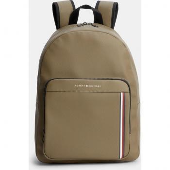 Tommy Hilfiger Elegant Green Laptop Backpack with Logo Detail, Green Polyethylene, Male, Size: ONE SIZE