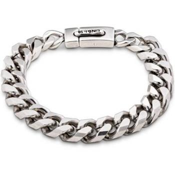 UNO de 50 Silver Plated Unisex Bracelet with Barbed Chain and Automatic Clasp